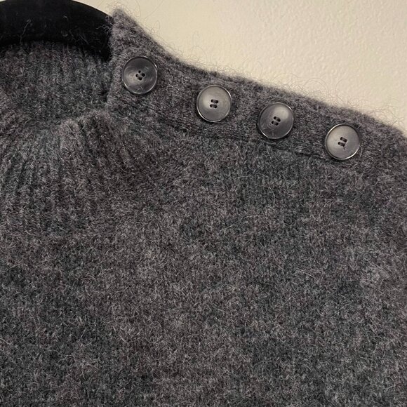 EUC Sézane Polly Wool Mohair Button Detail Sweater Dress Charcoal Grey XS - Picture 5 of 8